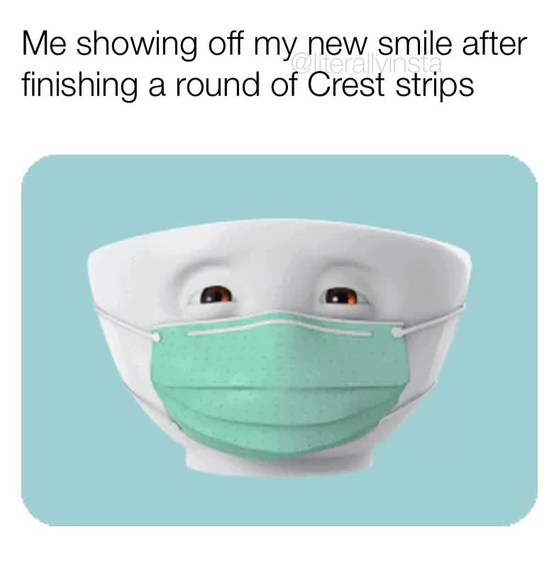 Say cheese 
 #saycheese  #smile  #creststrips  #maskup  #wearamask  #whiteteeth  #teethwhitening  #pearlywhites  #dentist  #literally  #literallyinsta  #smiles