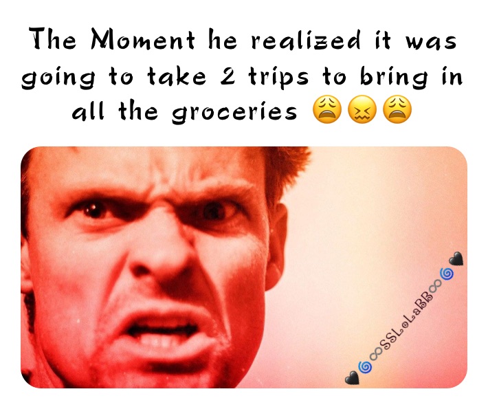 The Moment he realized it was going to take 2 trips to bring in all the groceries 😩😖😩