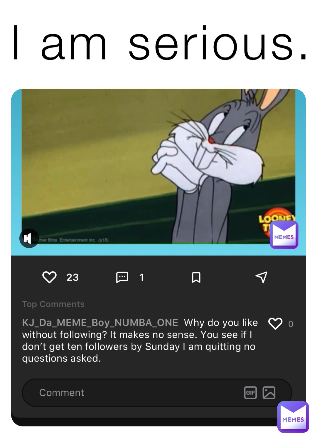I am serious.
