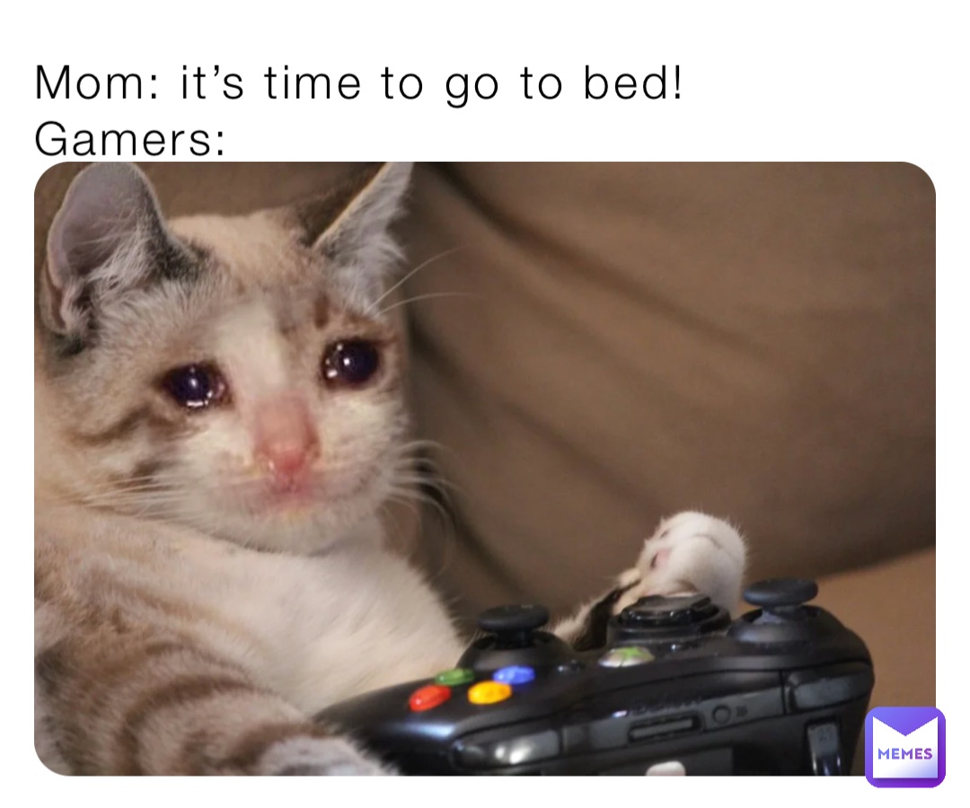 Mom: it’s time to go to bed! 
Gamers:
