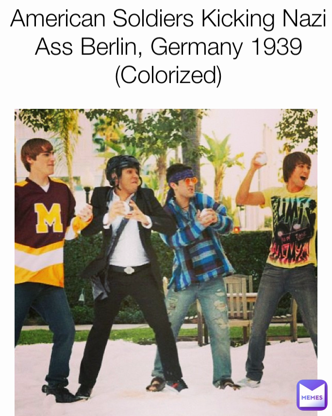 American Soldiers Kicking Nazi Ass Berlin, Germany 1939 (Colorized)