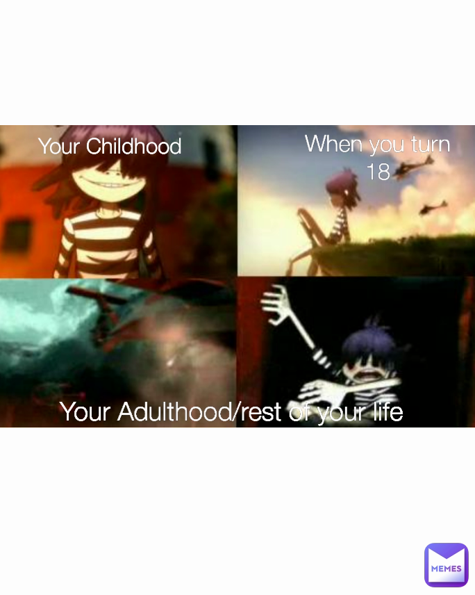 Your Childhood Your Adulthood/rest of your life When you turn 18