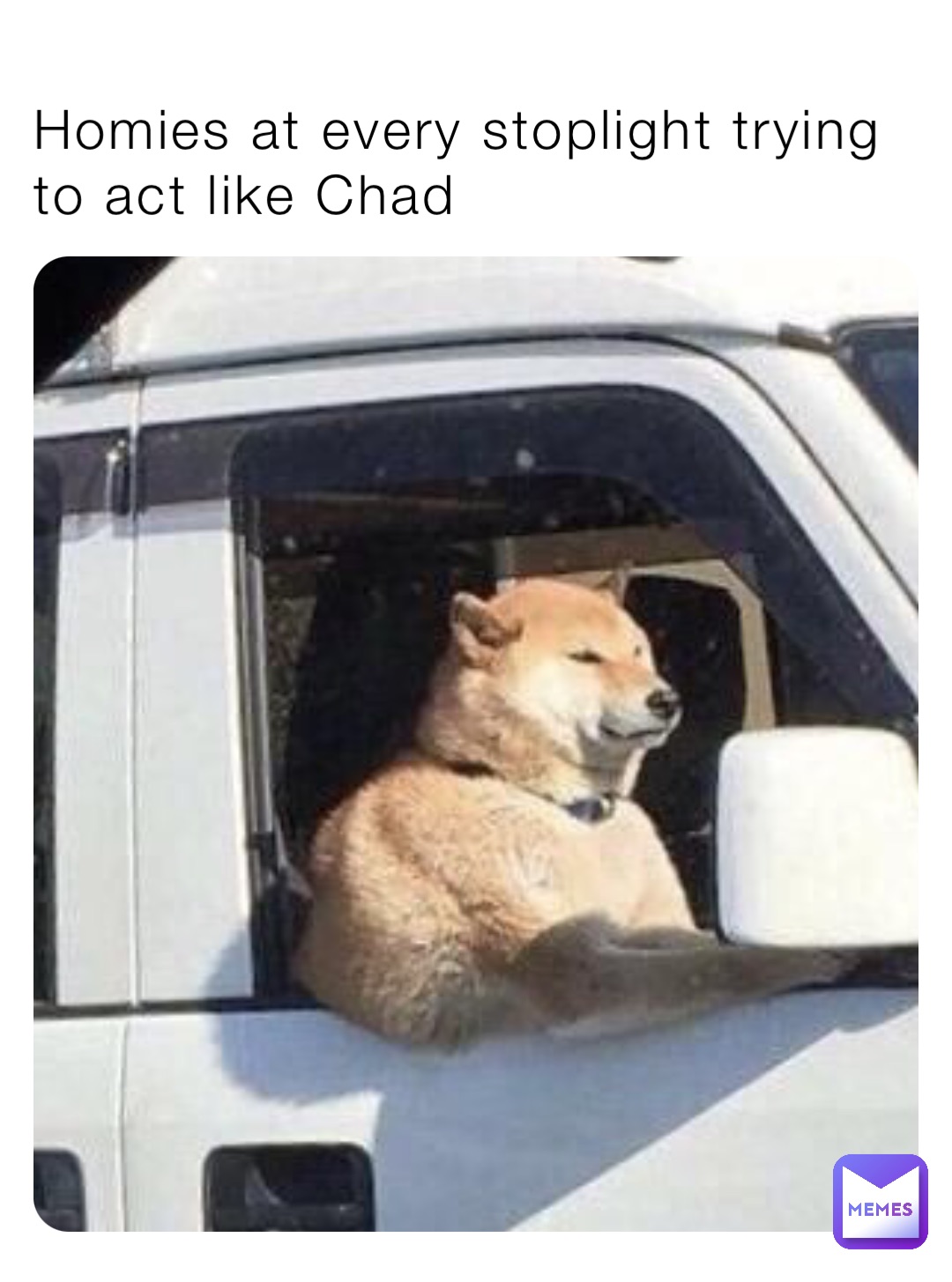 Homies at every stoplight trying to act like Chad