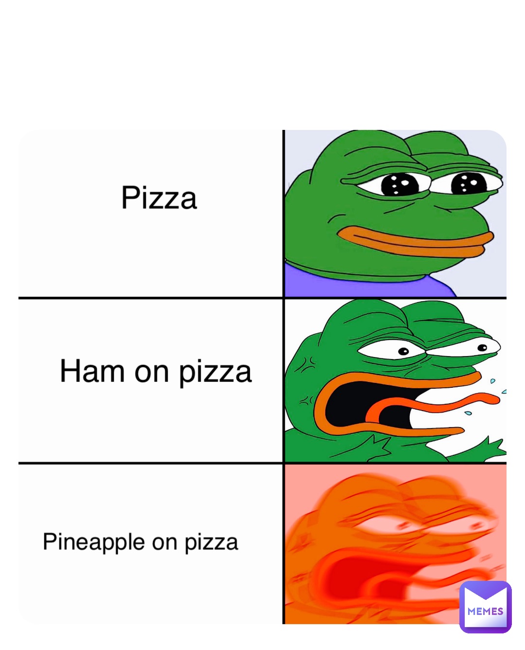 Double tap to edit Pizza Ham on pizza Pineapple on pizza