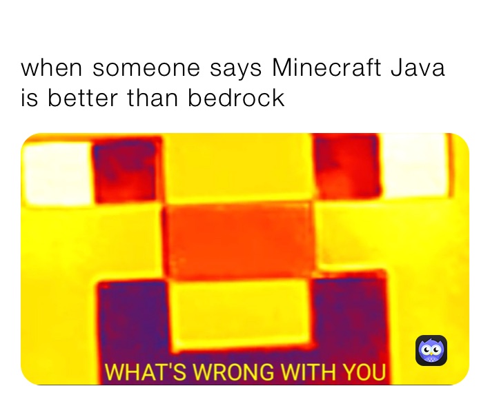 
when someone says Minecraft Java is better than bedrock￼
