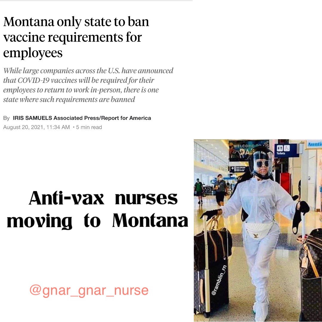 Anti-vax nurses 
moving to Montana