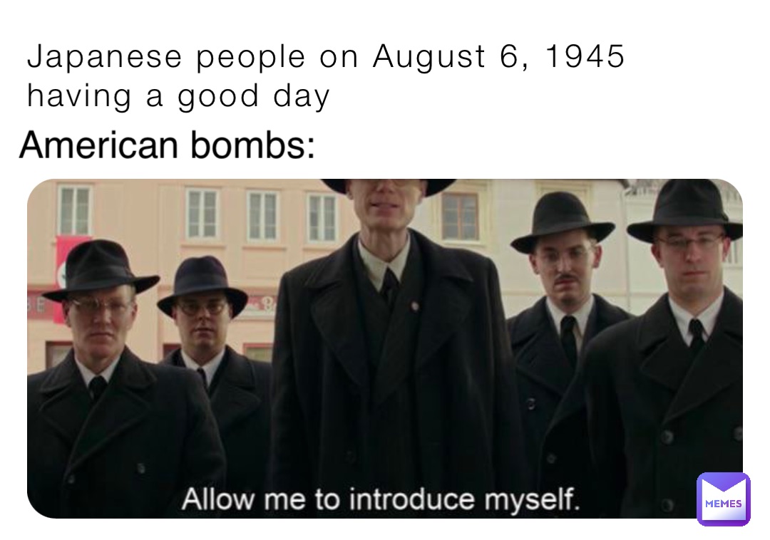 Japanese people on August 6, 1945 having a good day American bombs: