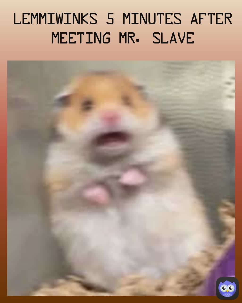 Lemmiwinks 5 minutes after meeting Mr. Slave