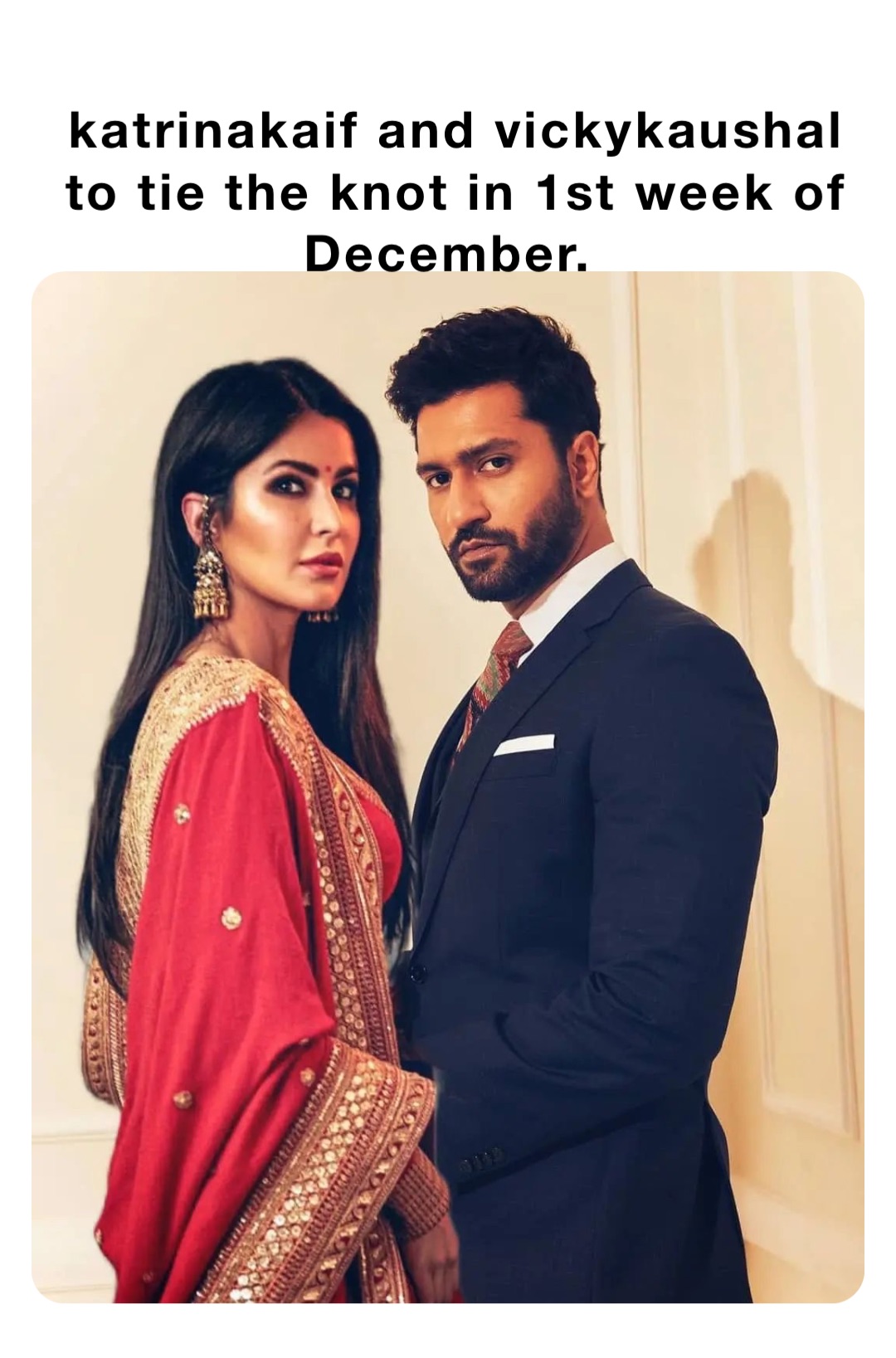 katrinakaif and vickykaushal to tie the knot in 1st week of December.