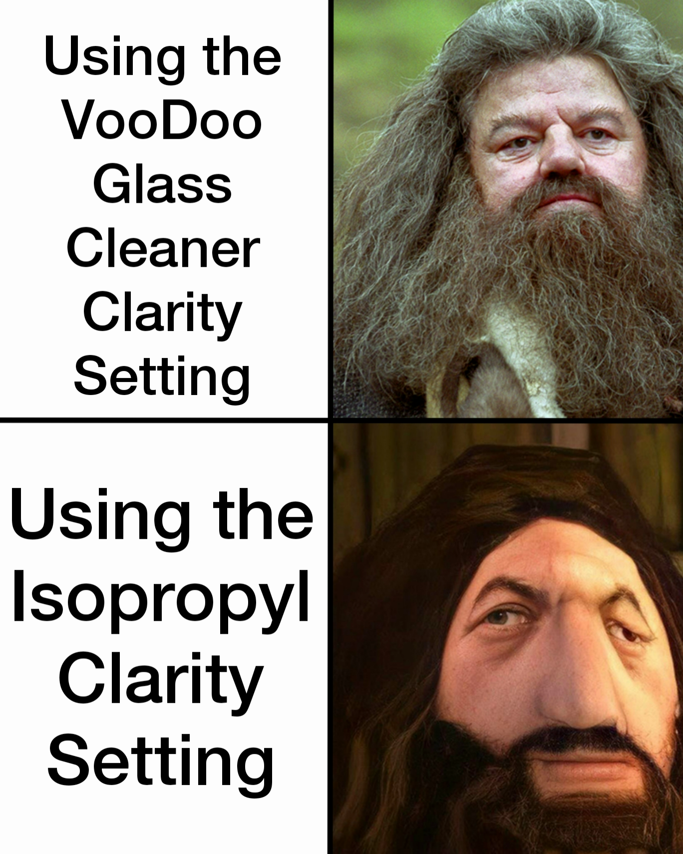 Using the Isopropyl Clarity Setting Using the VooDoo Glass Cleaner Clarity Setting