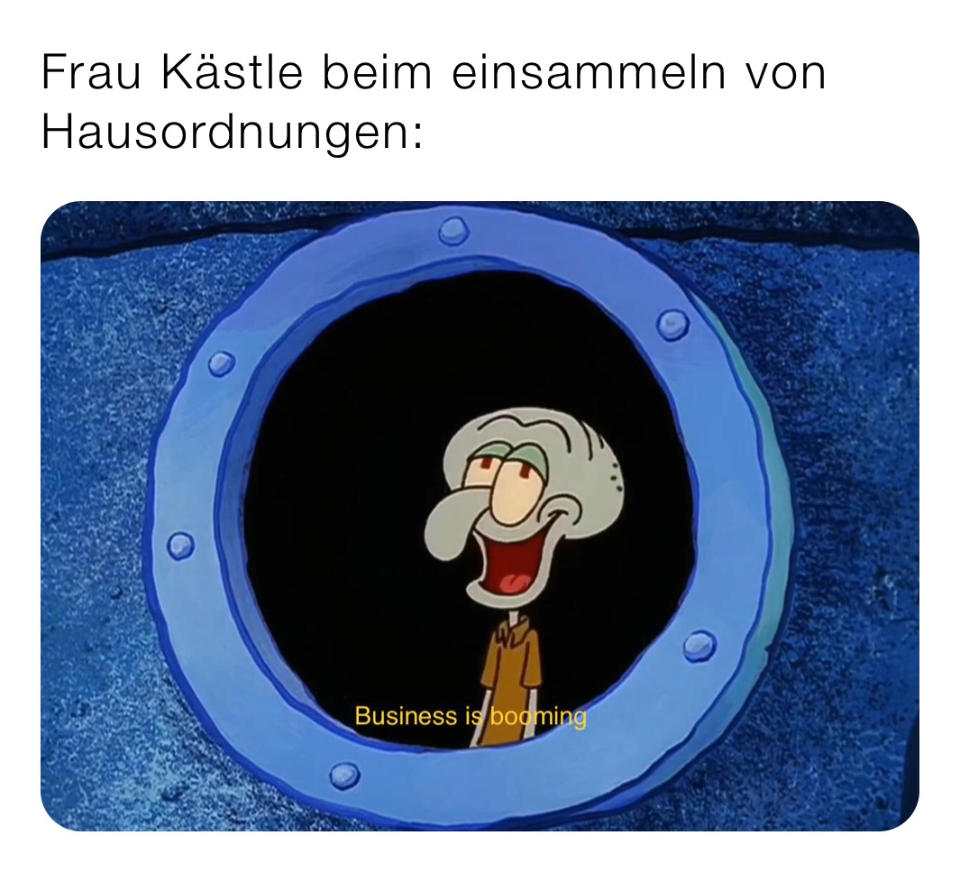 Frau Kästle beim einsammeln von  Hausordnungen: