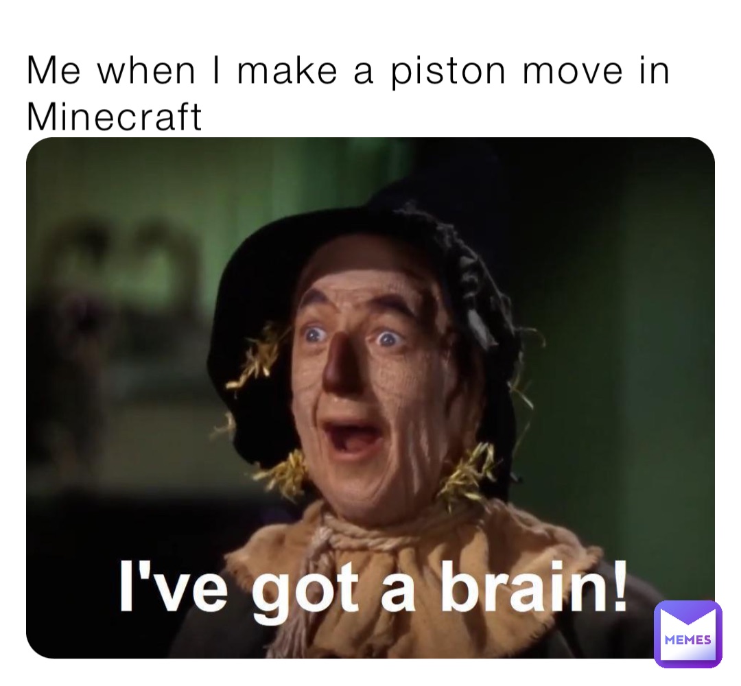 Me when I make a piston move in Minecraft