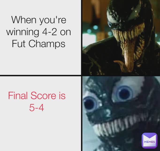 When you're winning 4-2 on Fut Champs Final Score is 5-4