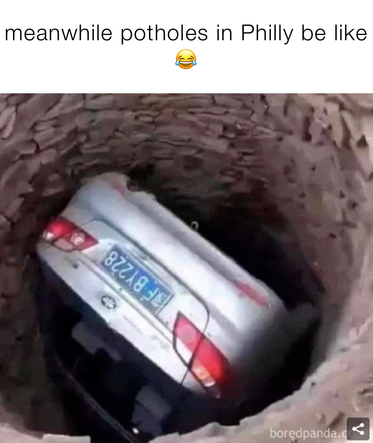 meanwhile potholes in Philly be like 😂
