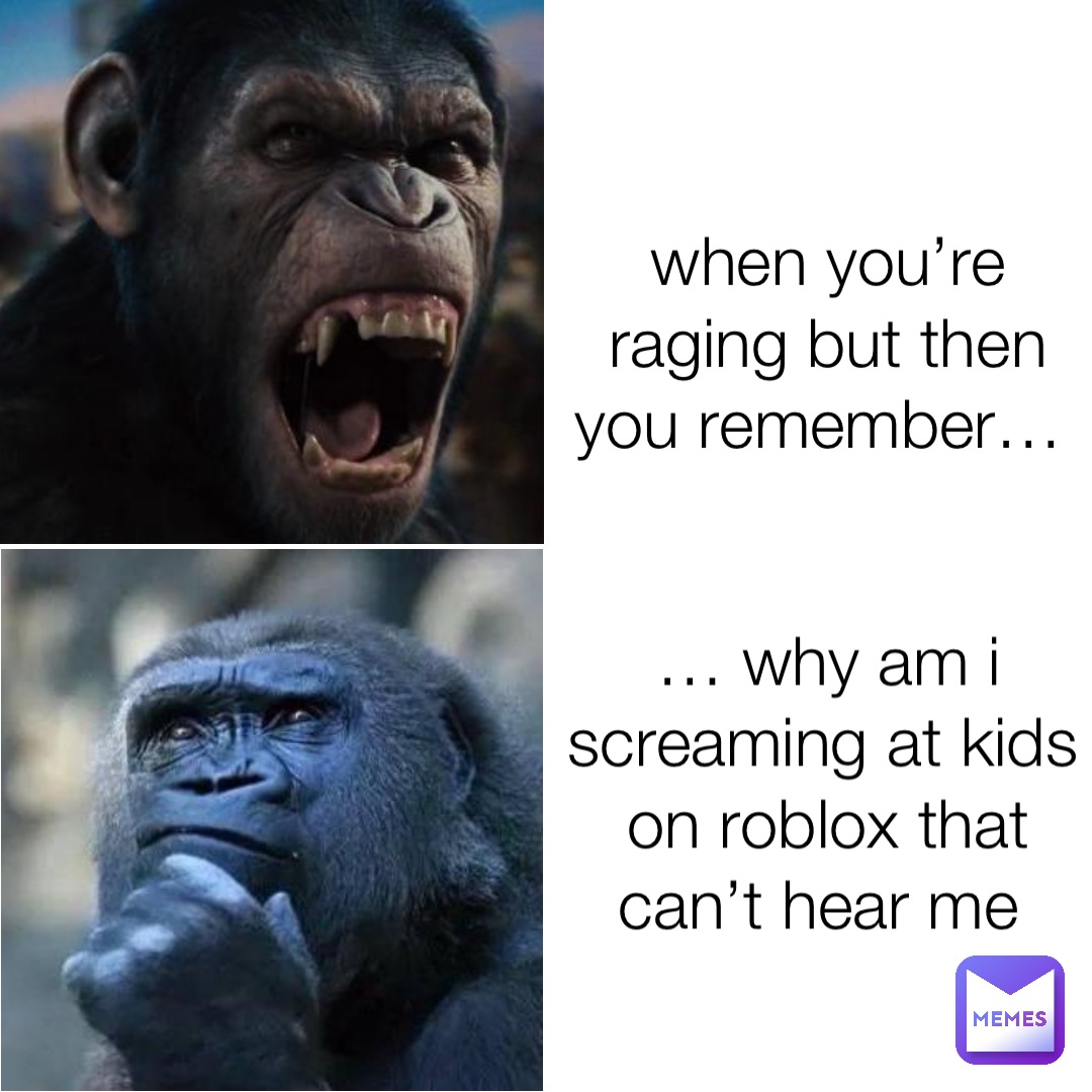 when you’re raging but then you remember… … why am i screaming at kids on roblox that can’t hear me