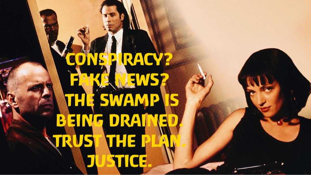 CONSPIRACY?
FAKE NEWS?
THE SWAMP IS BEING DRAINED.
TRUST THE PLAN.
JUSTICE.
