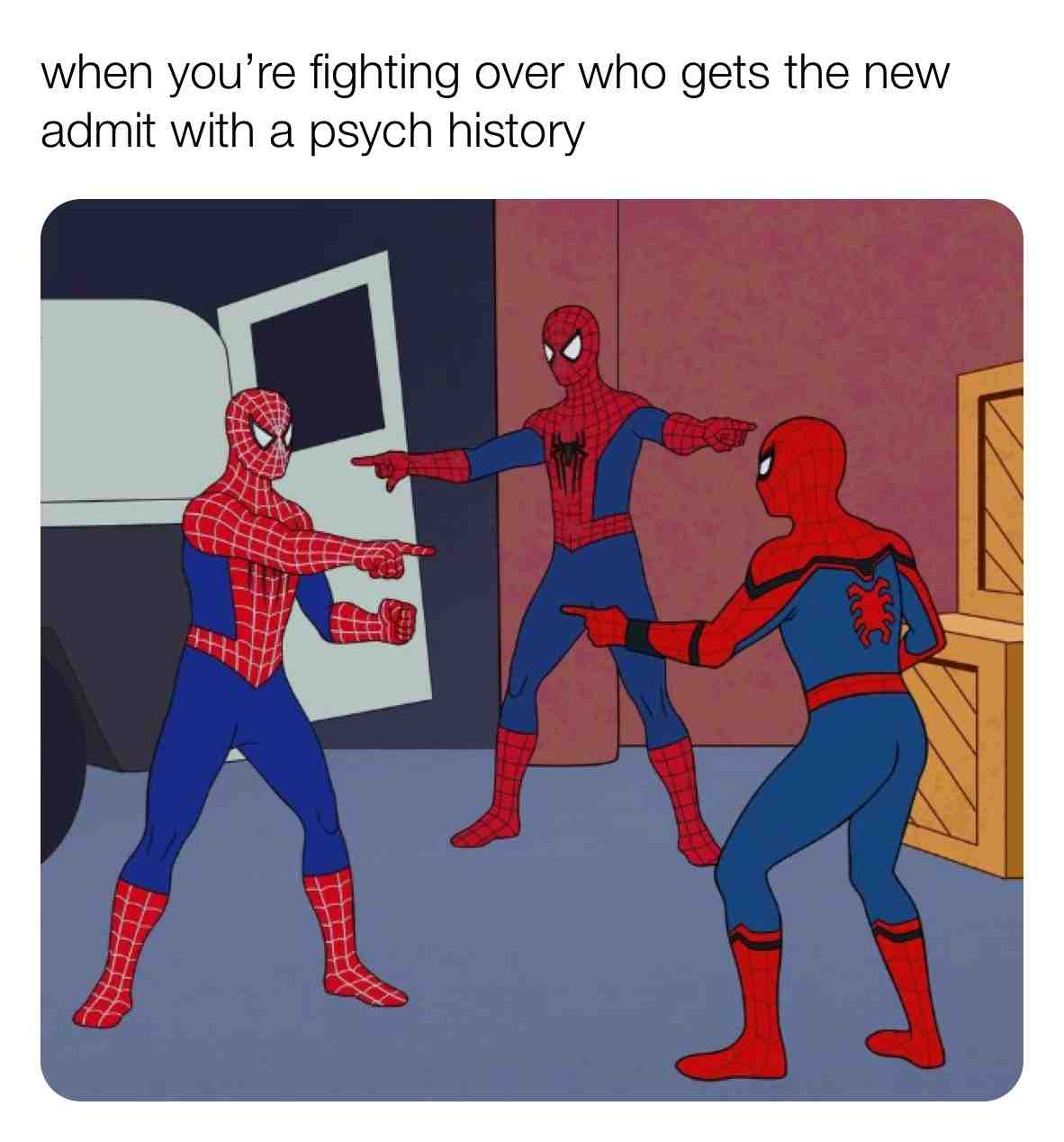 Meme shared by @comicalnurse