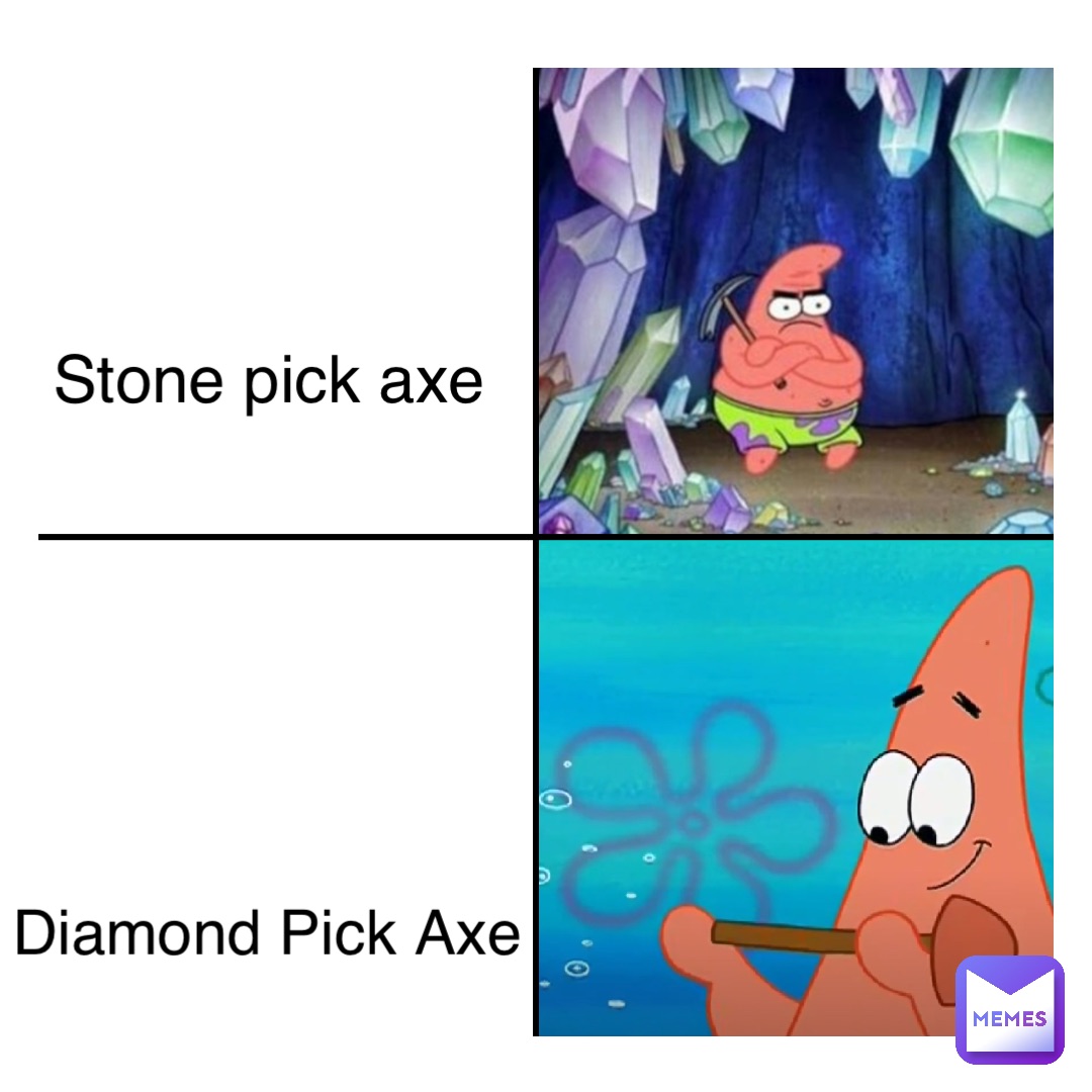 Text Here Stone pick axe Diamond Pick Axe