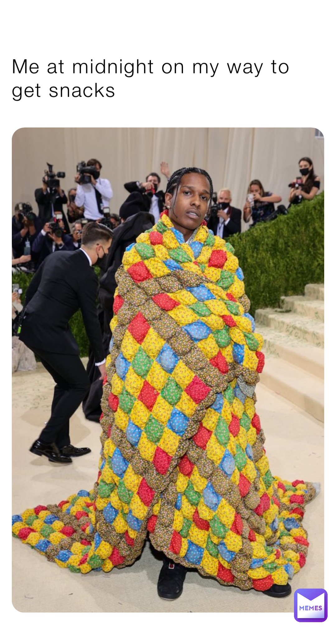 Me at midnight on my way to get snacks