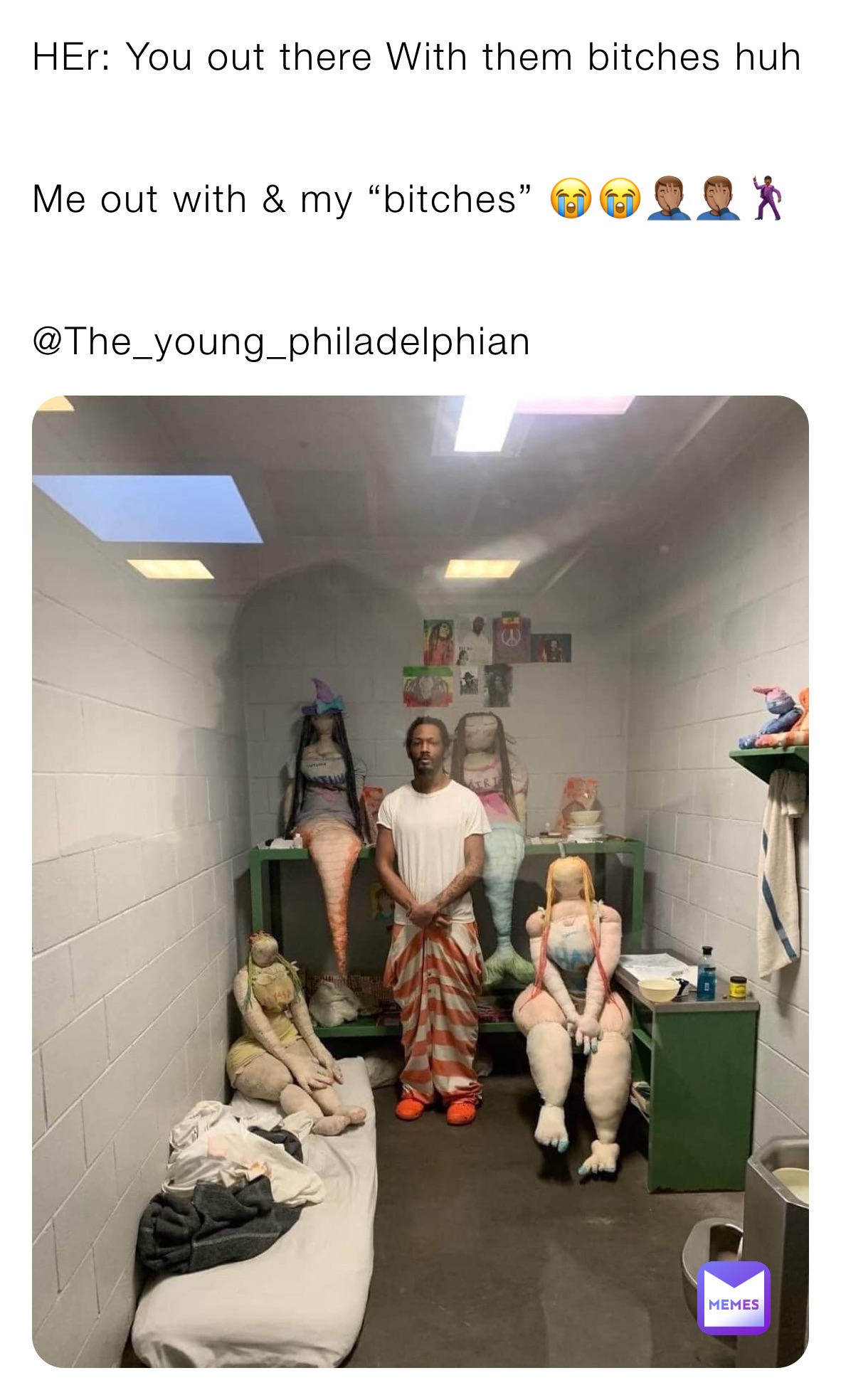 HEr: You out there With them bitches huh


Me out with & my “bitches” 😭😭🤦🏽‍♂️🤦🏽‍♂️🕺🏾


@The_young_philadelphian