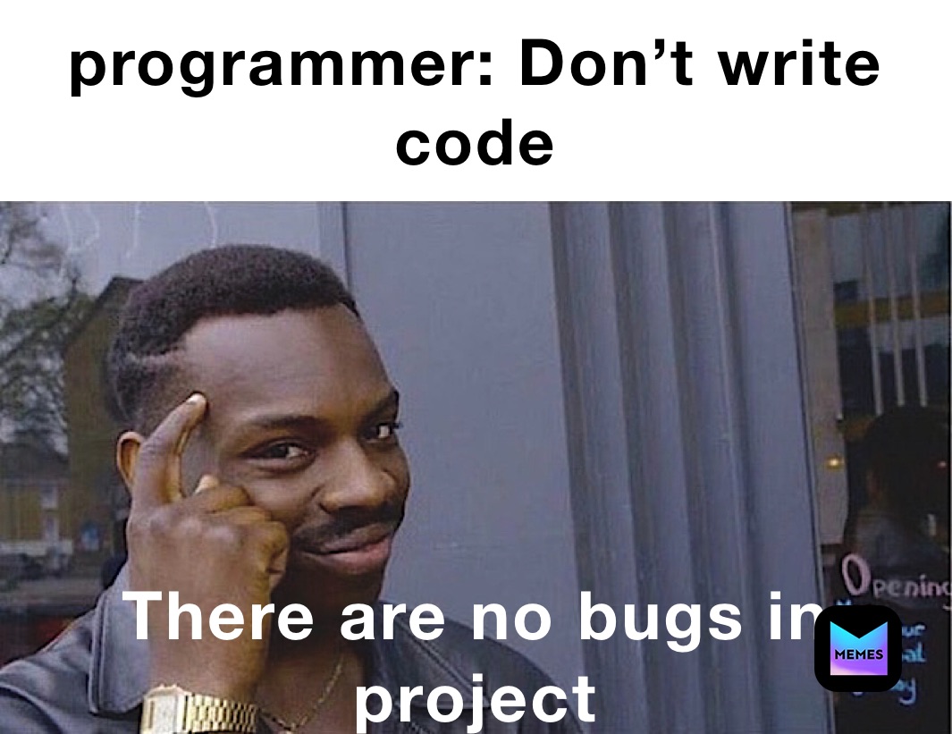 programmer: Don’t write code  There are no bugs in project