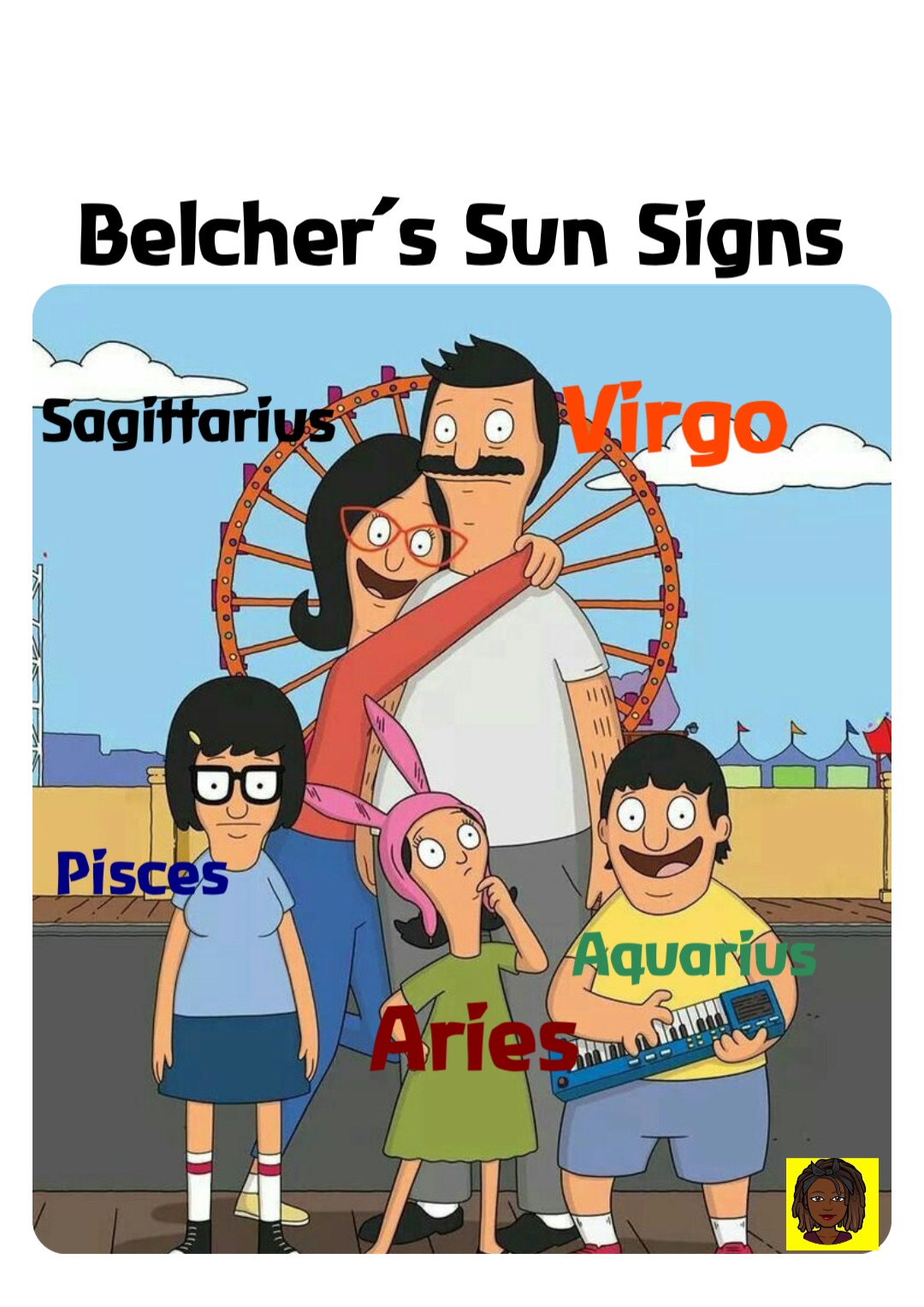 Pisces Virgo Aries Sagittarius Aquarius Belcher’s Sun Signs