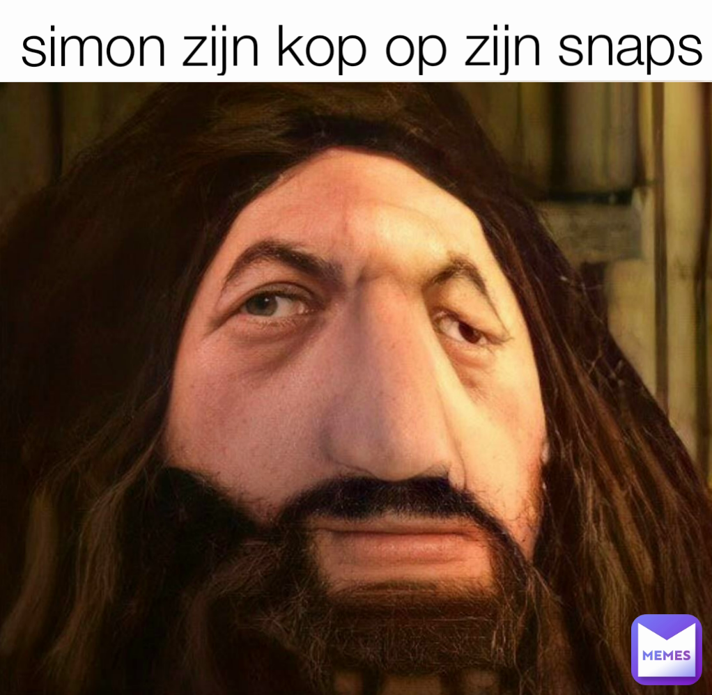 simon zijn kop op zijn snaps