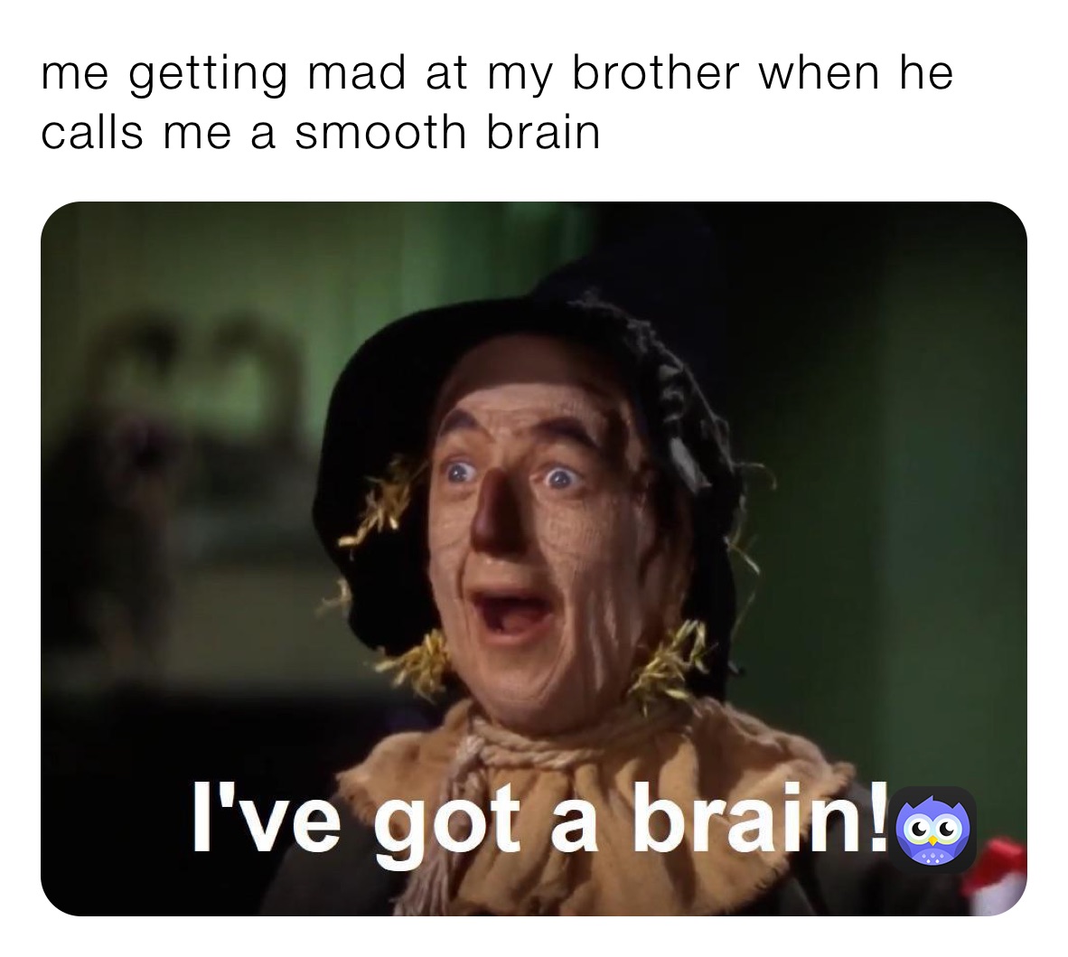 me getting mad at my brother when he calls me a smooth brain 