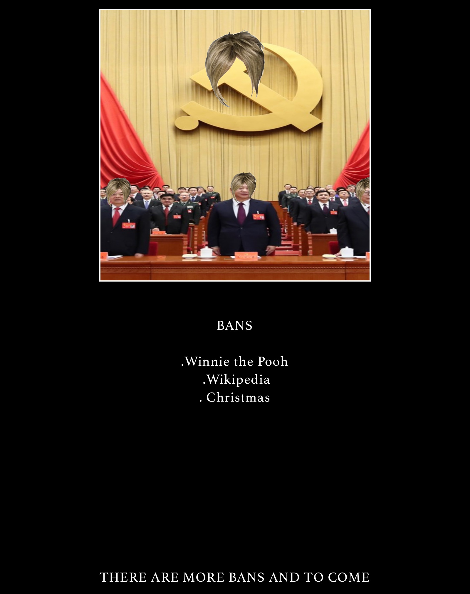 

BANS

.Winnie the Pooh 
 .Wikipedia 
. Christmas 







             

THERE ARE MORE BANS AND TO COME