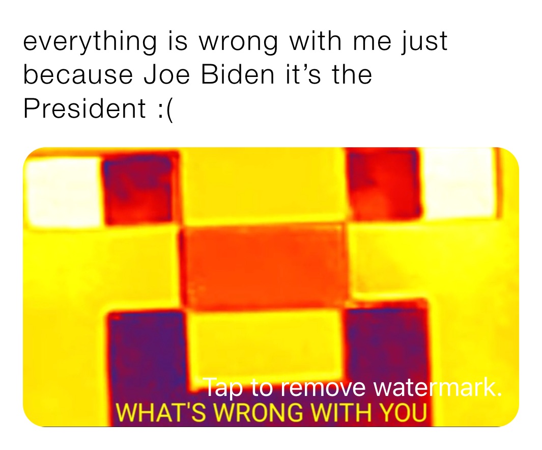 everything is wrong with me just because Joe Biden it’s the President :(