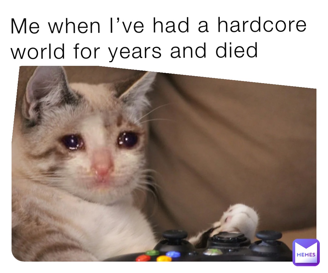 Me when I’ve had a hardcore world for years and died