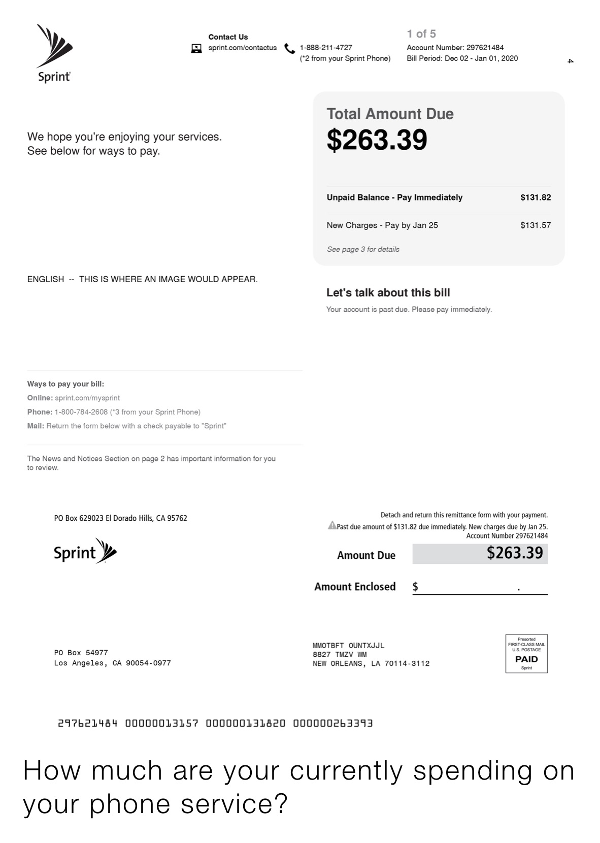 sprint phone bill