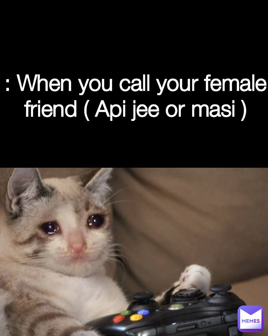 : When you call your female friend ( Api jee or masi )