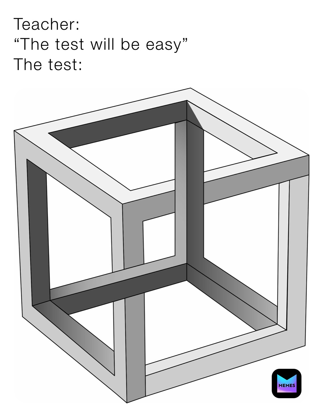 Teacher: 
“The test will be easy”
The test: