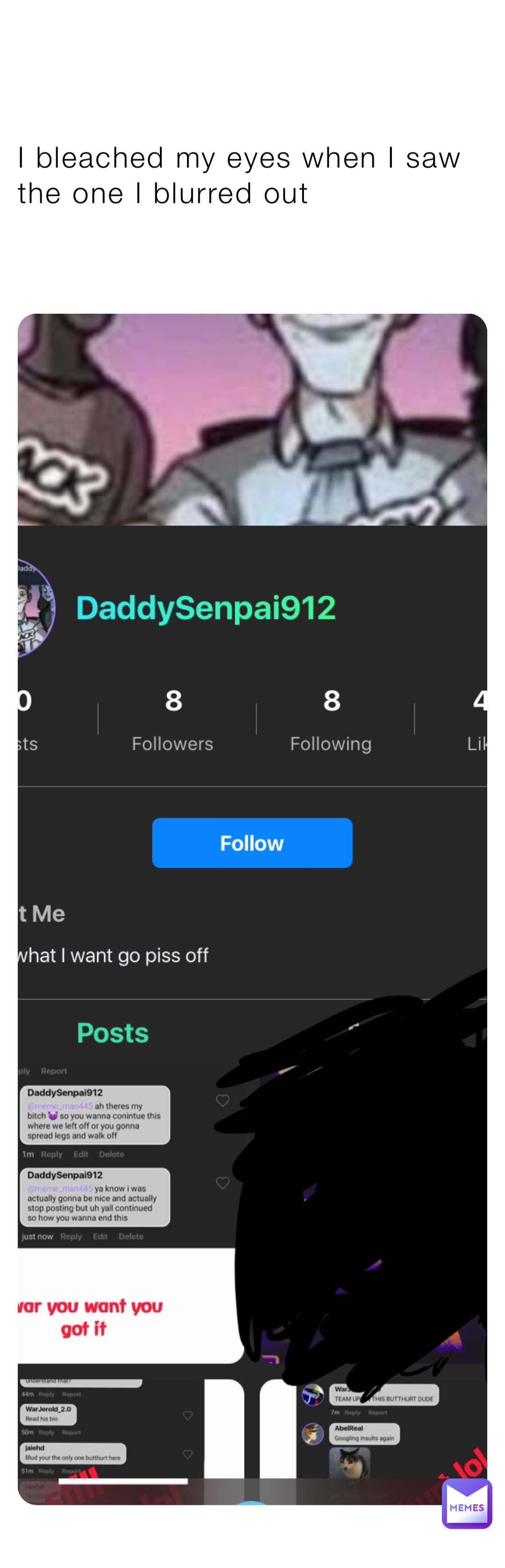 I bleached my eyes when I saw the one I blurred out