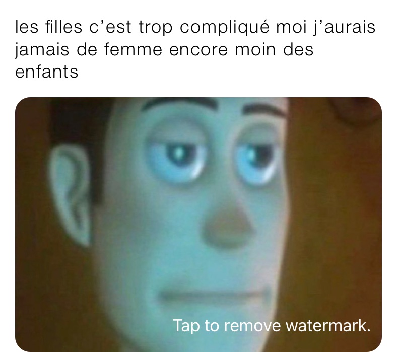 les filles c’est trop compliqué moi j’aurais jamais de femme encore moin des enfants 