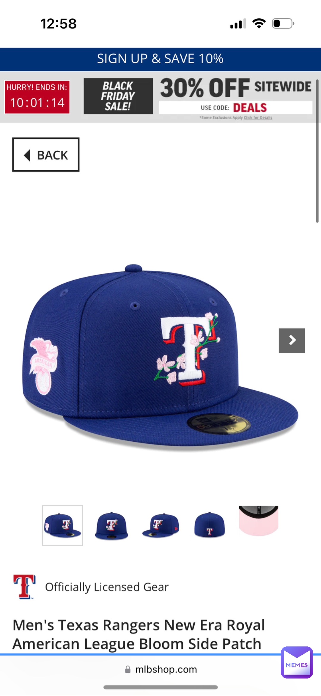 Men's Texas Rangers New Era Royal American League Bloom Side Patch