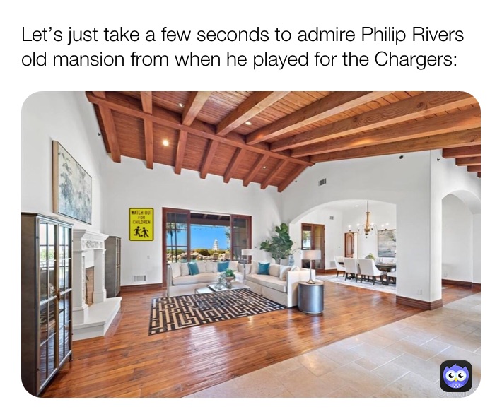 Let’s just take a few seconds to admire Philip Rivers old mansion from when he played for the Chargers: