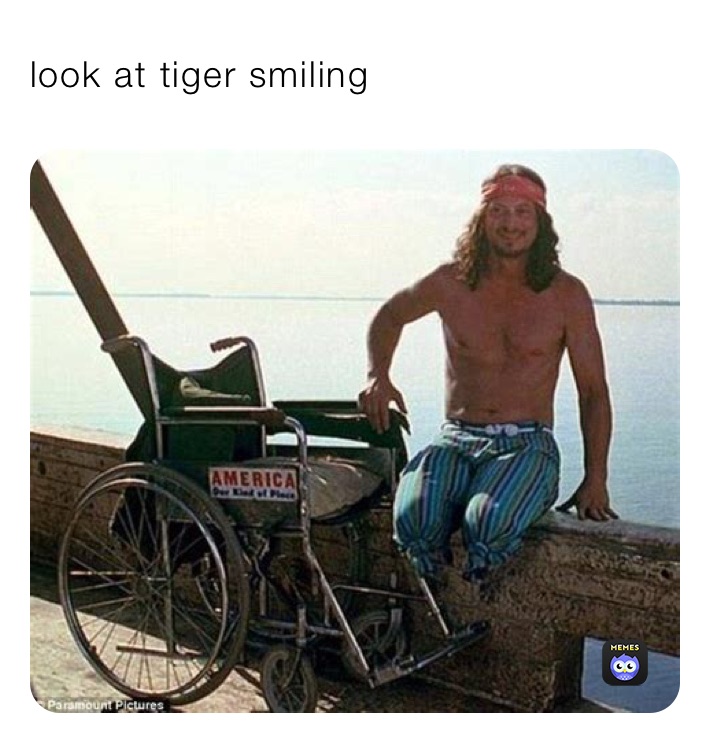 look at tiger smiling