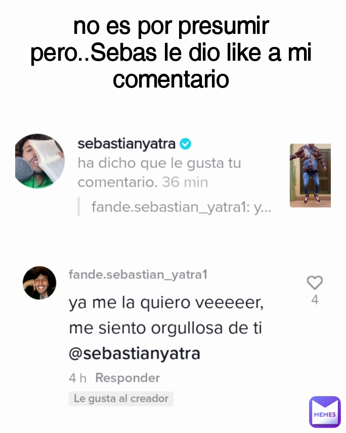 no es por presumir pero..Sebas le dio like a mi comentario