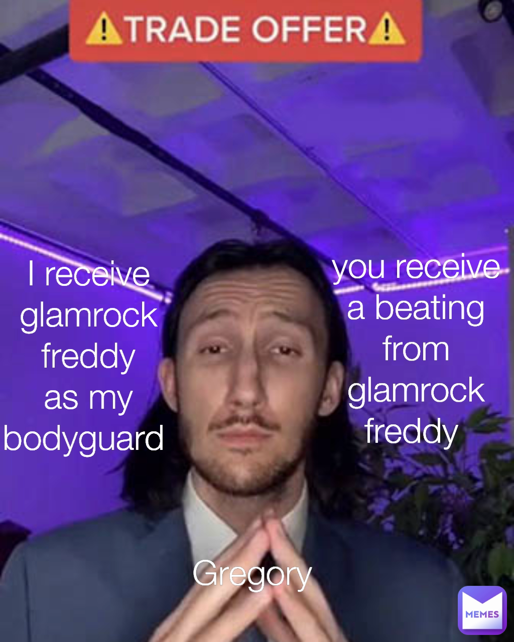 you receive a beating from glamrock freddy I receive glamrock freddy as ...