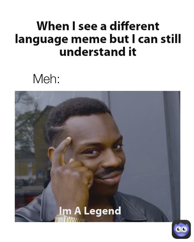 Meh: Im A Legend When I see a different language meme but I can still understand it