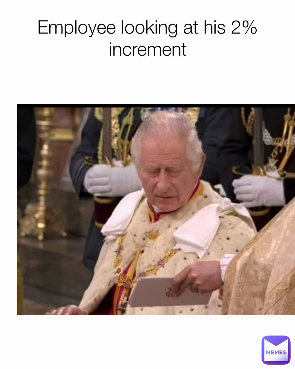 Employee looking at his 2% increment