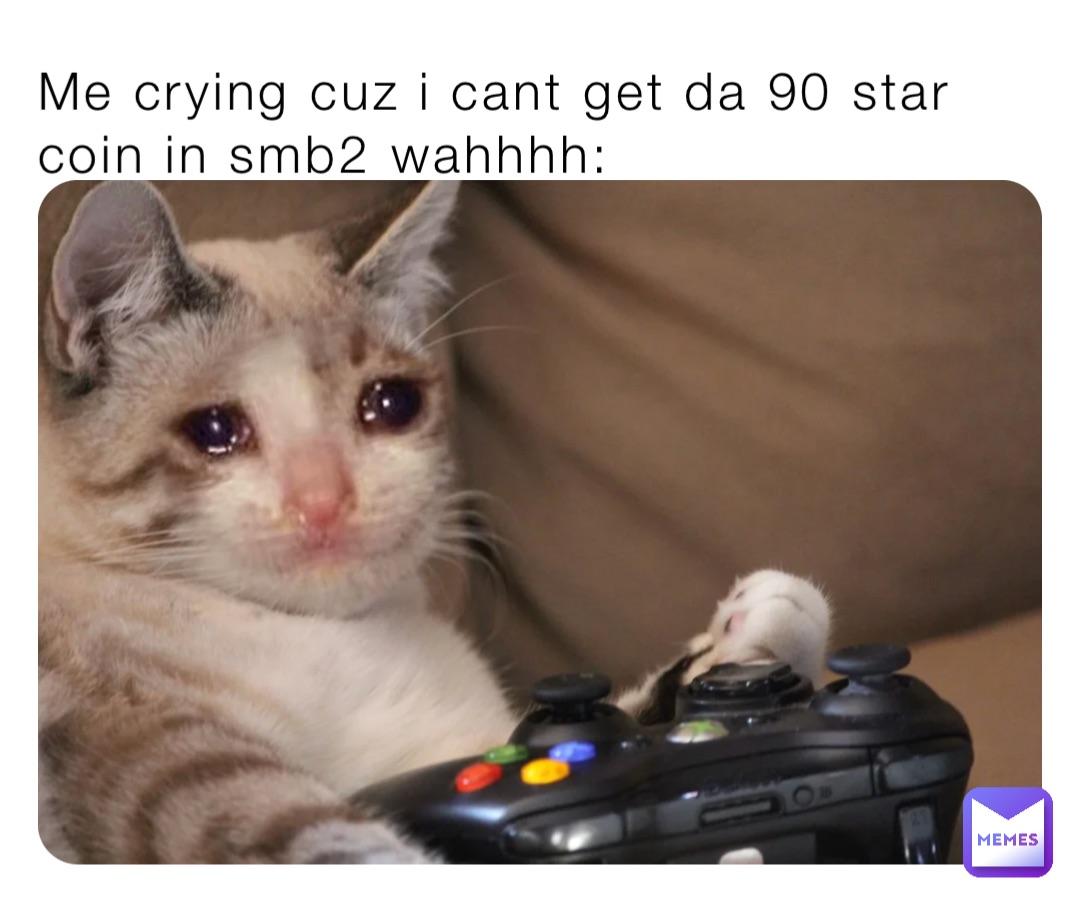 Me crying cuz i cant get da 90 star coin in smb2 wahhhh: