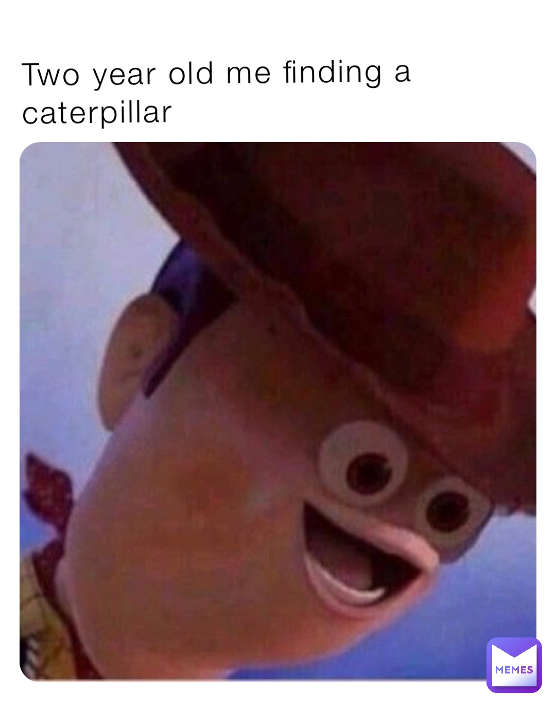 Two year old me finding a caterpillar
