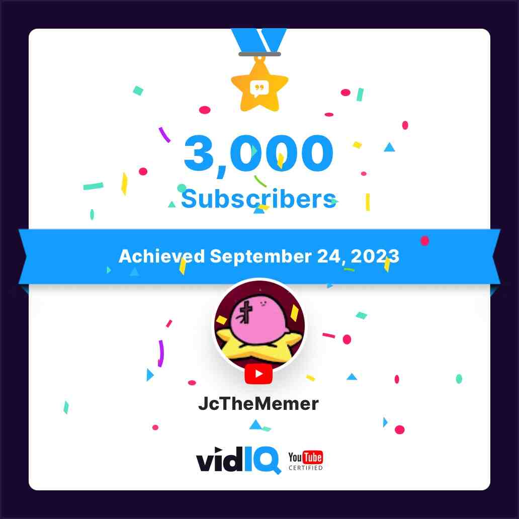 Just hit 3k subscribers, drastically getting closer to 10k 😎