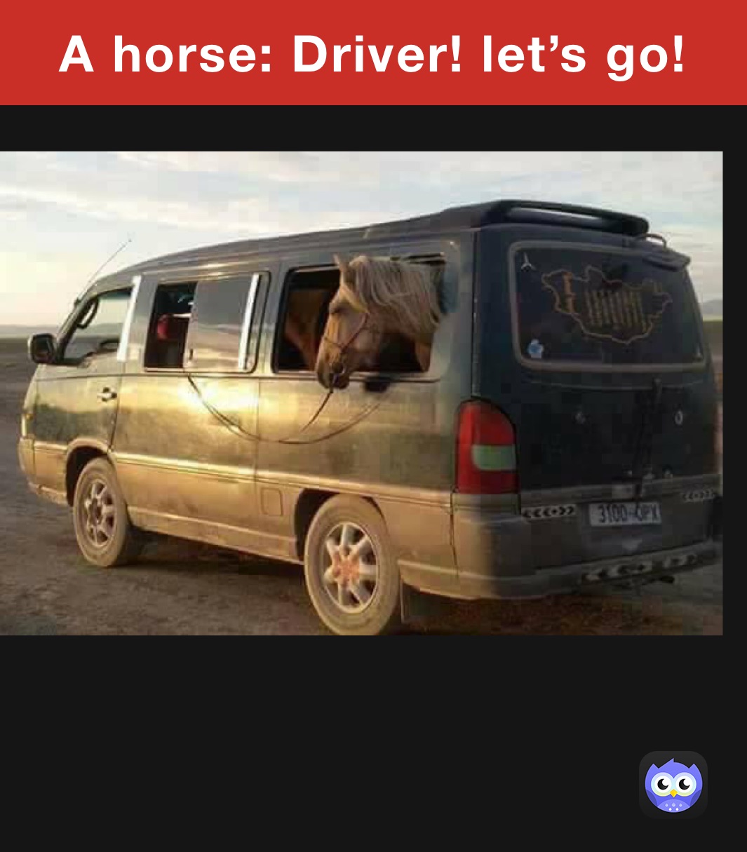 A horse: Driver! let’s go! 