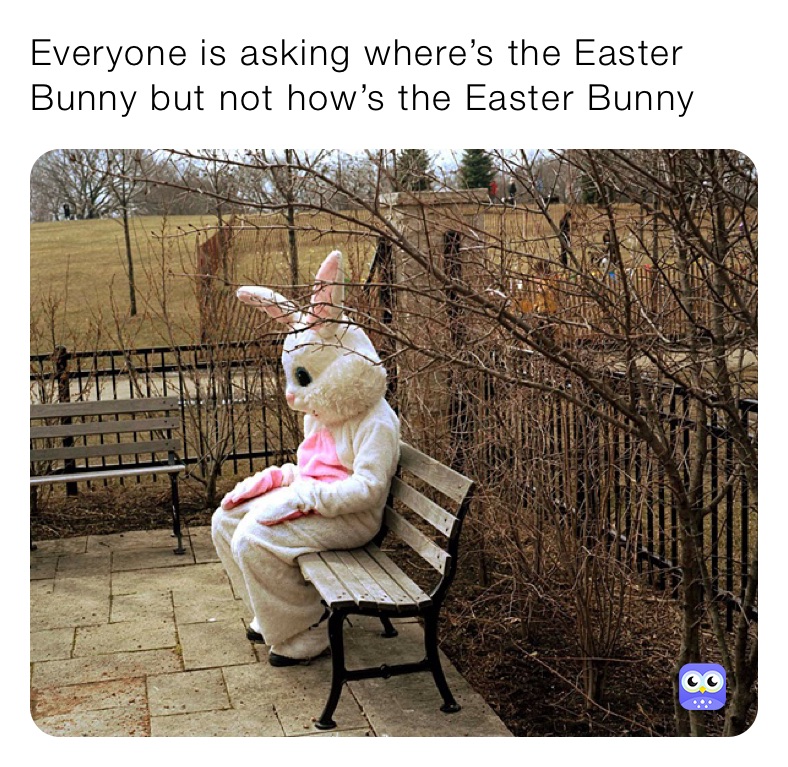 Everyone is asking where’s the Easter Bunny but not how’s the Easter Bunny