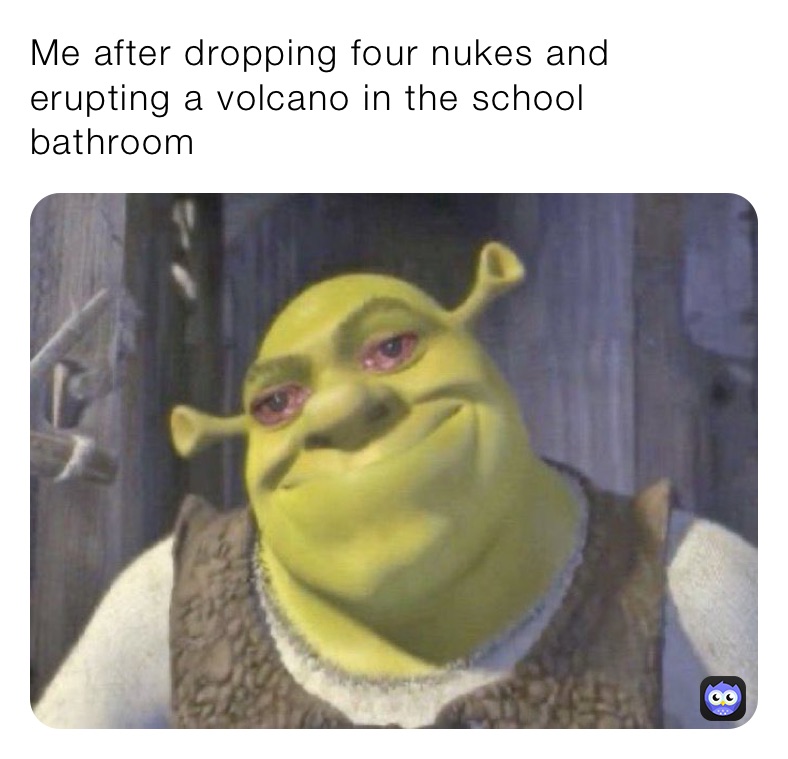 Me after dropping four nukes and erupting a volcano in the school bathroom 