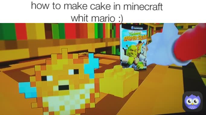 how to make cake in minecraft whit mario :)